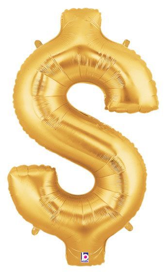 Dollar Sign Gold Megaloon 34"