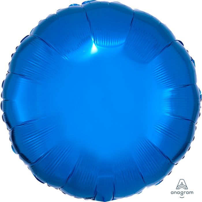 Metallic Blue Circle Balloon · 18"