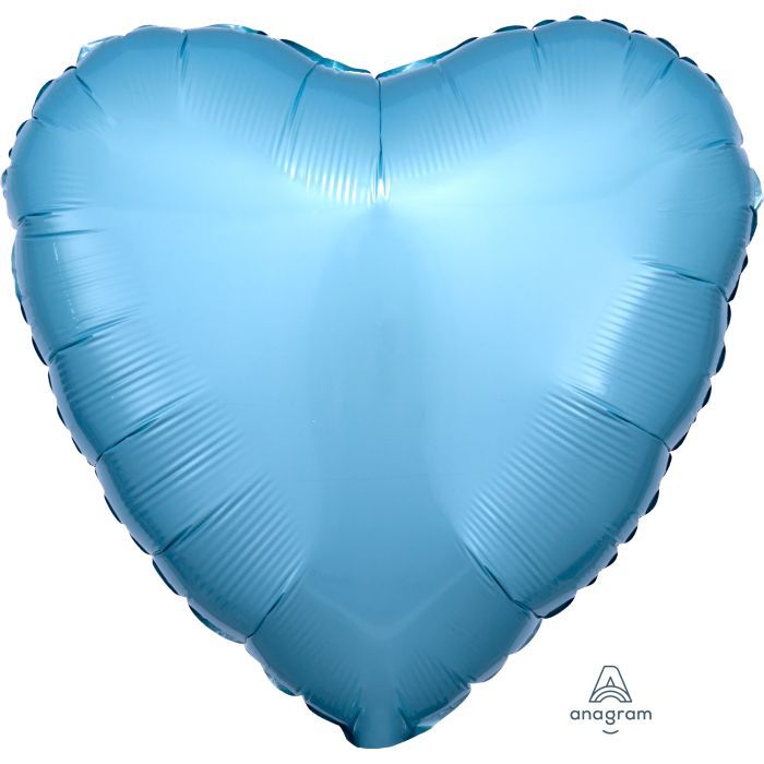 Metallic Pearl Pastel Blue Heart · 18"