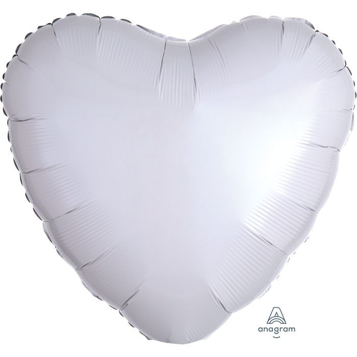 Metallic White Heart · 18"