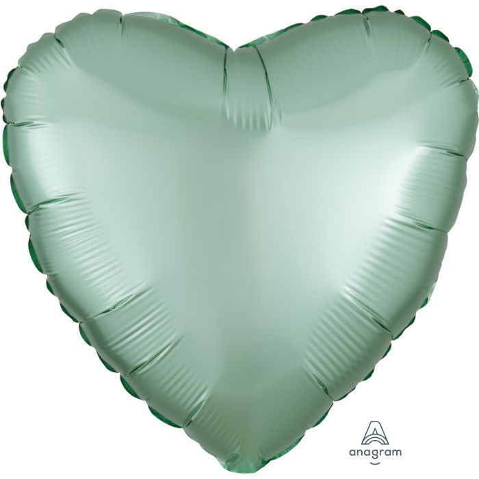 Satin Luxe Mint Green Heart · 18"