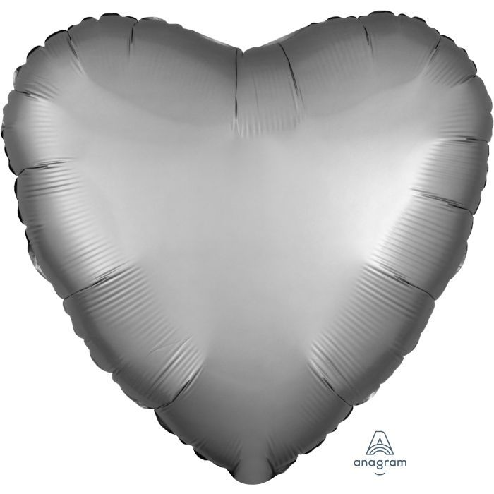 Satin Luxe Platinum Heart · 18"