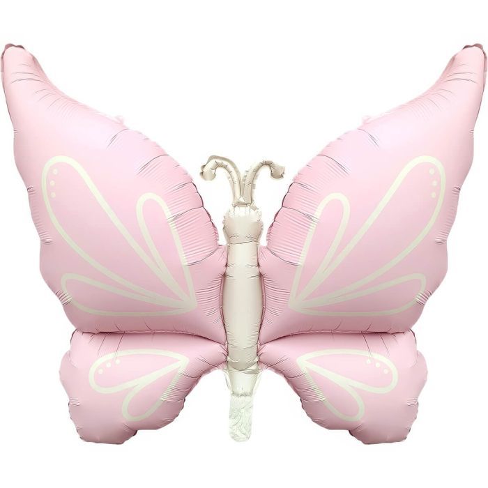 Matte Pink Elegant Butterfly Balloon · 37"