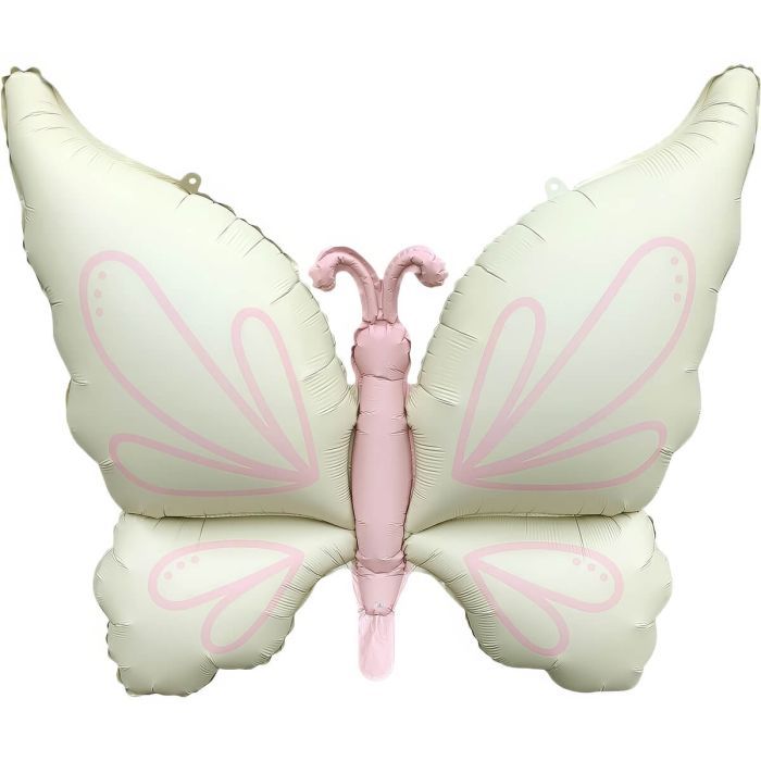 Matte White Elegant Butterfly Balloon · 37"
