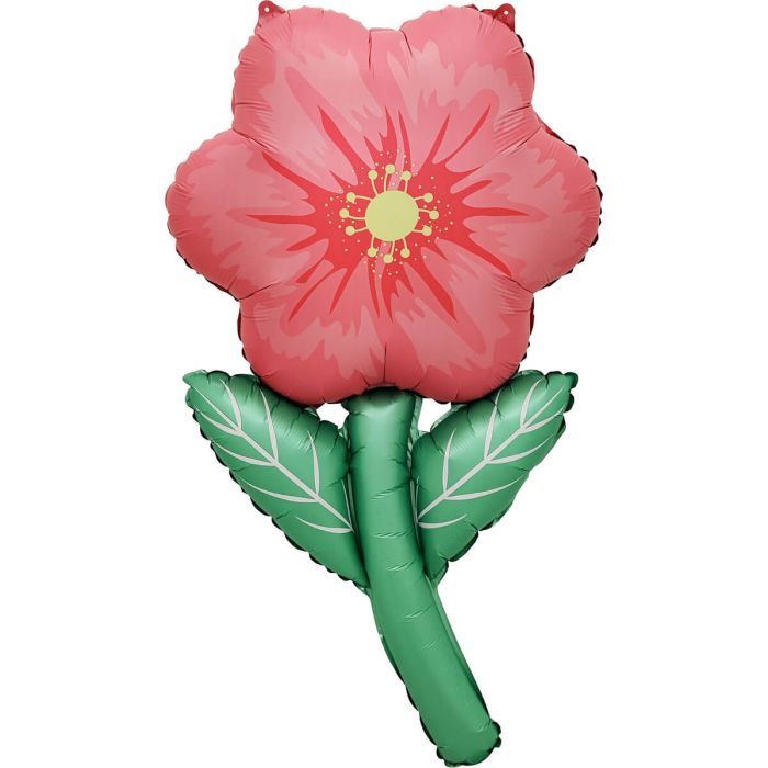 Red Hibiscus Flower Balloon · 37"