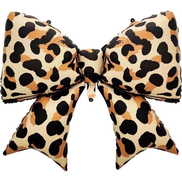 Leopard Print Bow Balloon · 38"