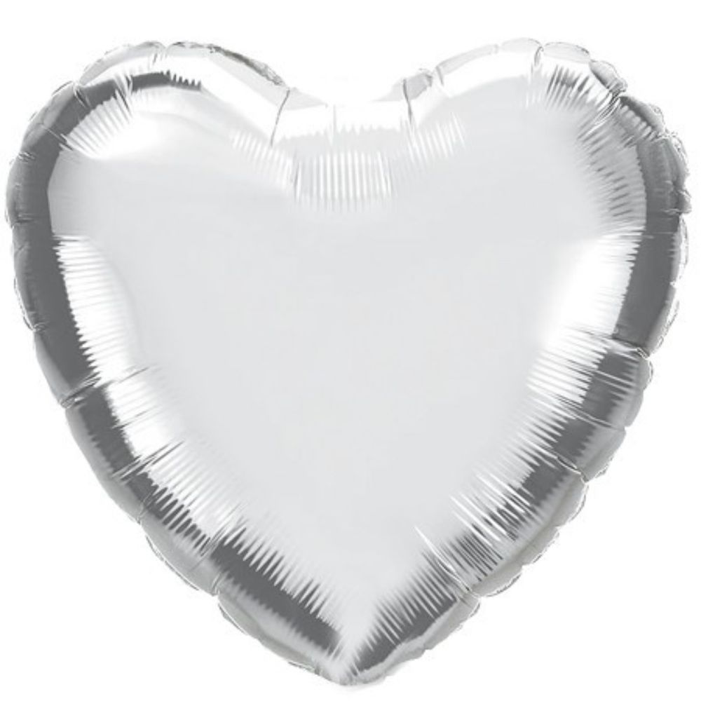 Metallic Silver Heart · 18"